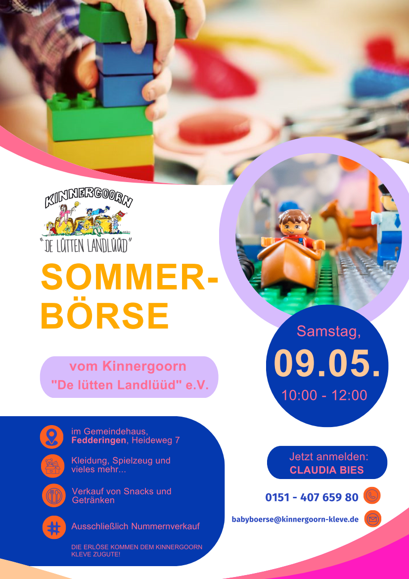 Sommerbörse des Kinnergoorn „De lütten Landlüüd“ e.V. am 09.05. in Fedderingen